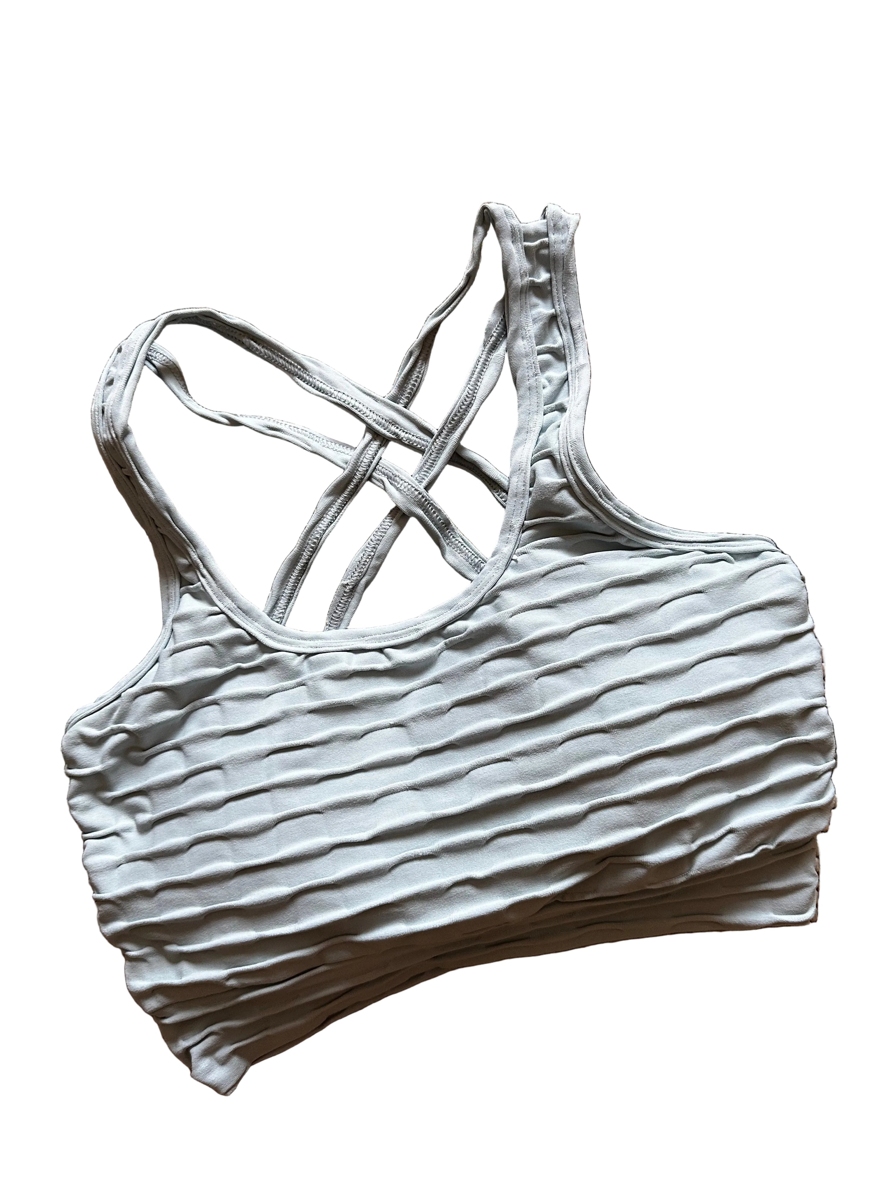 Top brocado azul claro