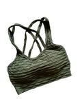 Top brocado verde seco