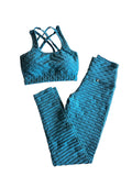 Conjunto brocado azul