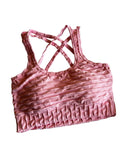 Top brocado rosa