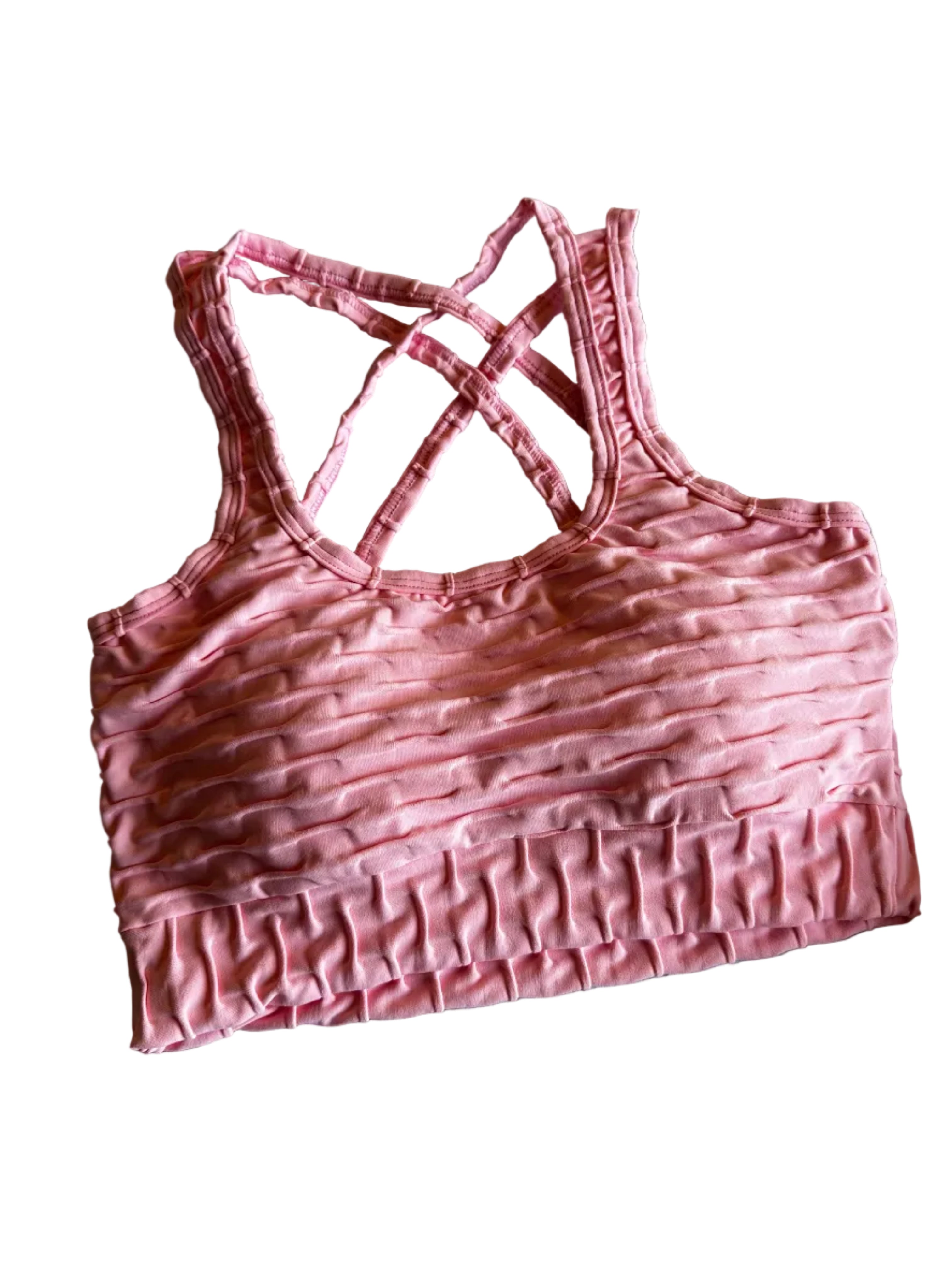 Top brocado rosa