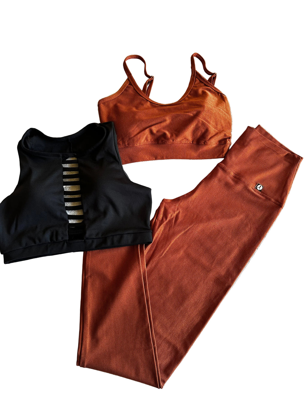 Legging micro-canelada caramelo