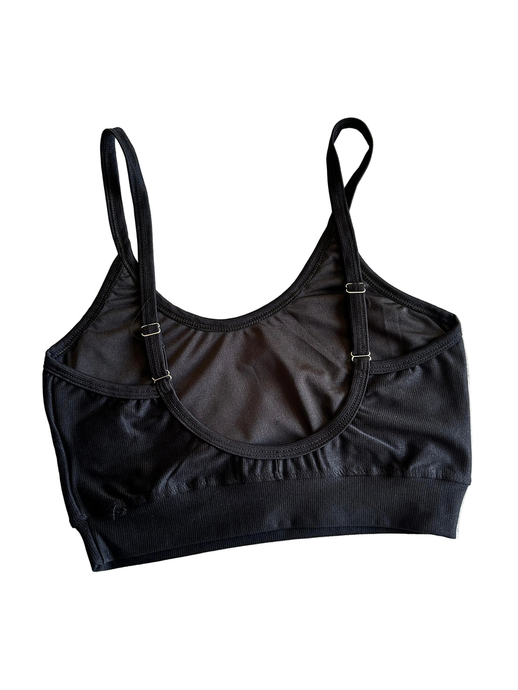 Top micro-canelado preto