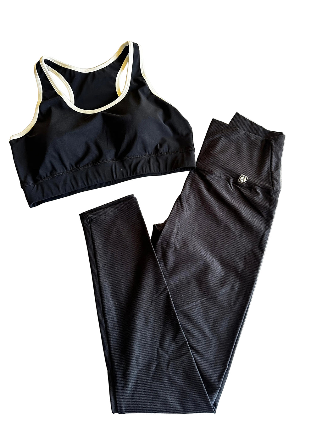 Legging micro-canelada preta