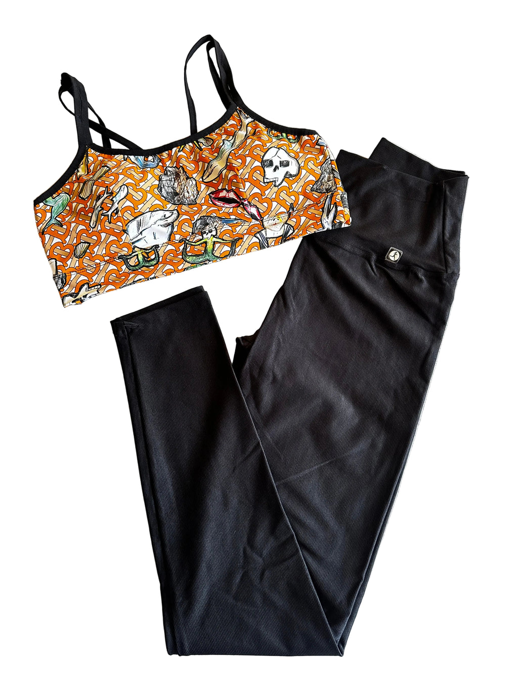 Legging micro-canelada preta