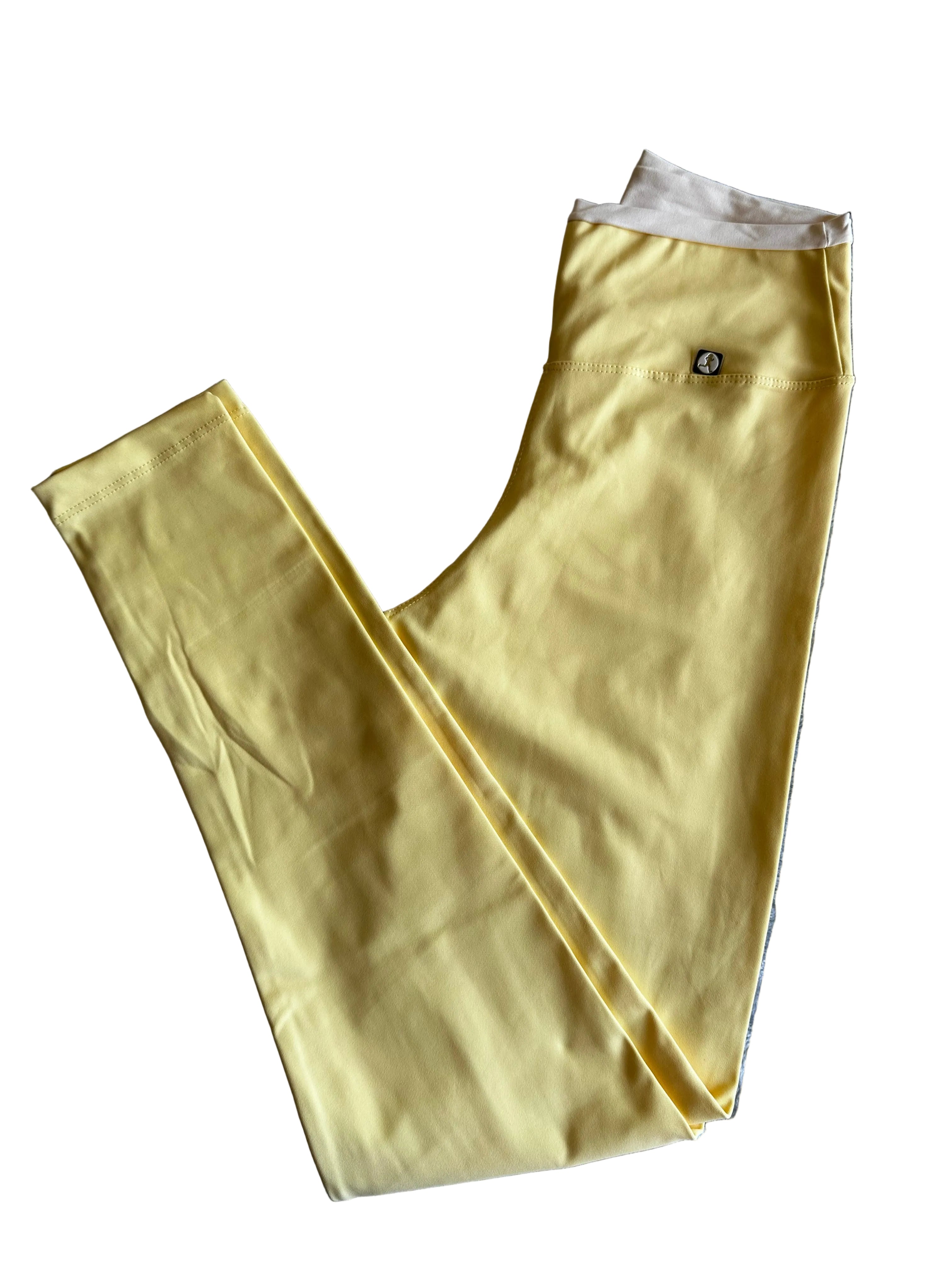 Legging cós-duplo amarela