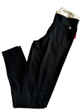 Legging cós-duplo preta com off-white