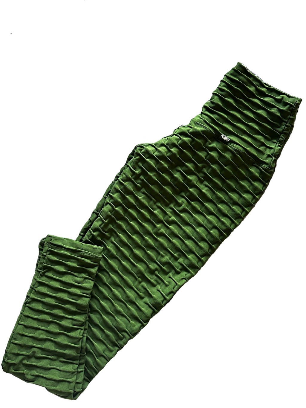 Legging brocada verde franzida
